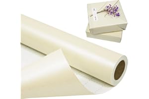 BIHIYII Off White Wrapping Paper Roll 43 cm x 10 m, Pearlescent Cream Gift Wrapping Paper, Pearly Lustre Sparkle Solid Color Beige Matte Gifts Wrap for Birthday Christmas Wedding