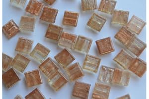 BAZARE MASUD E.K. 300 St. Glas-Mosaiksteine 1x1cm mit Goldfäden, nicht echt!, ca. 204g. Goldline, Flimmer altgold