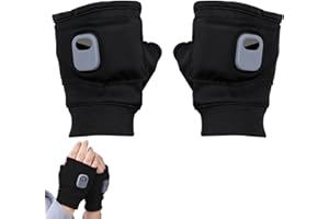 KOUAMOR Guanti riscaldati a caldo ricaricabili a 3 livelli, guanti riscaldati USB, guanti riscaldati, guanti da lavoro senza dita, guanti riscaldati a batteria, guanti riscaldati regali