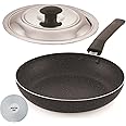 Xtend Non-Stick FRYPAN with 2-Way Spatter Finish Induction Flat Base 24cm Frying Pan/Saute Pan/Pot Pan with Steel Lid