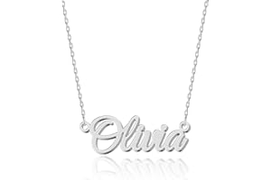 UMAGICBOX Collar Personalizado con Nombre | Elige entre 14 Estilos de Fuente | Colgante Personalizable de Acero Inoxidable Bañado en Oro de 18K y Plata de Ley | Regalo para Ella