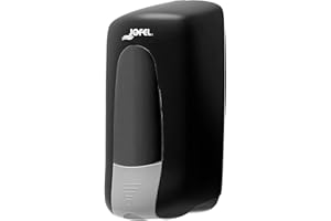 Jofel - Dosificador de Jabón para Pared, Recargable con Cartuchos Multifunción Capacidad de 1L, Dispensador Jabón Baño, Válvula Anticorrosión y Antigoteo, Carcasa ABS, Aitana AC73600-MT, Negro Mate