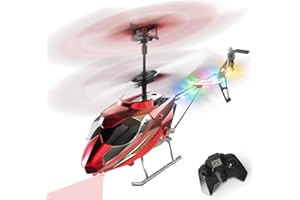 VATOS RC Helicóptero - Helicóptero teledirigido 2.4G con luz LED, Altura Fija, despegue con una Sola tecla, Aviones RC para Interiores Regalos de Fiesta Ideales para niños y niñas