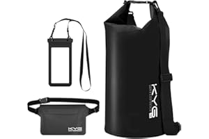 KYG Borsa Impermeabile a Tracolla Regolabile Dry Bag 5L/10L/20L Kit 3 in 1 Marsupio impermeabile, custodia per cellulare Waterproof Zaino Per Nuoto Trekking Surf Rafting Campeggio Canoa
