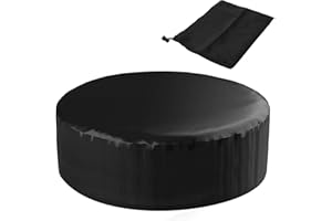 AKOLAFE Hot Tub Cover Round 215x70 cm Thermal Hot Tub Covers Protector 420D Full Coverage Lazy Spa Cover Replacement Waterproof, UV Resistant Pool Covers for Outdoor Bathtub, Black