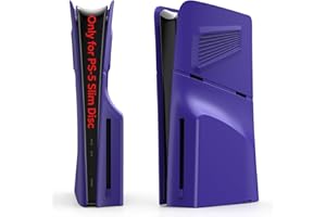 PS-5 SIim Faceplate for Disc Edition, innoAura PS-5 Slim Cover with Cooling Vents, Anti-scratch Dustproof Protective PS-5 Slim Plates, Premium ABS Replacement Shell for PS-5 Slim(Purple) (IA-116)
