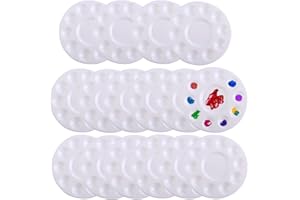 LIERFIS 16 Piezas Paleta Pintura, Bandejas Plastico Paleta Pintura Acrilica, Paleta Universal para Manualidades, Pintura al óleo, Acuarela Acrílica, Blanco