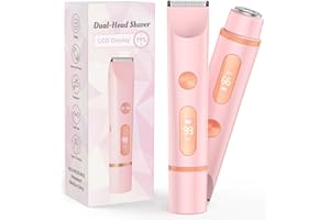 SHOBES Rasoir Electrique Femme 2 en 1 Rasoir électrique pour femmes Rasoir intime pour le corps, le pubis et le nez Utilisation humide et sèche Tondeuse rechargeable