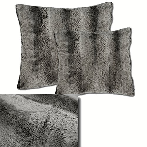 JEMIDI Kissenbezug Tiere Wildfell TREND HERBST WINTER 2014/2015 / Fell Bezüge Kissen Hülle Sofa Deko Hüllen Hirsch Wald (Wildfell Schwarz/Grau, 40cm x 40cm)