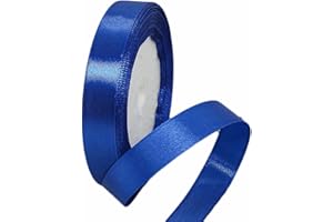 ALOHOVME Nastri Blu 15mm, 23 metri Nastro di Raso Blu per l'imballaggio di regali, Artigianato fai da te, Bows Making, Mazzi di fiori, Palloncini, Festa nuziale e Decorazioni per torte