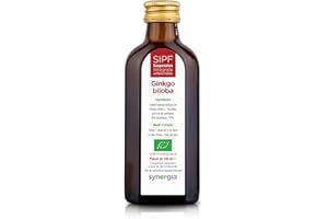 SIPF GINKGO BILOBA Bio Français 100 ml | Solution Buvable De Plantes Fraîches pour le Tonus Cérébral | Origine France Certifiée Certifié AB | Formule 100% Naturelle | Laboratoire SYNERGIA