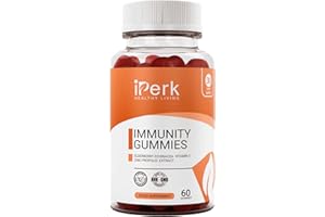 iperk Elderberry Gummies for Adults & Kids (Age Over 4years Old) | 60 Gummies with Sambucus Black Elderberry, Echinacea, Vitamin C & Zinc Propolis Extract | Immune Support | Vegetarian Friendly