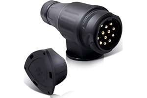 ‎CXTM CXTM 13 poliger Anhängerstecker, 13-poliger Anhängerstecker, Schraubkontakt nach ISO 11446, für 12 V Hänger, inkl. Parking Cover, 13polieger Stecker Anhänger, 13-poliger Stecker
