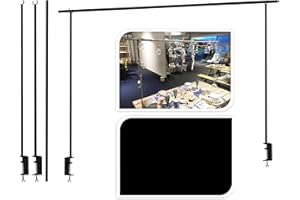 URBNLIVING 240 cm metallo sopra la tavola appeso decorazione asta con morsetto (nero)