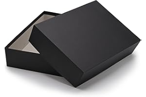 ‎NEUSER PAPIER Hochwertige Aufbewahrungs- und Geschenkboxen - 1 Stück - DIN A4 - Schwarz bezogen - 302 x 213 x 70 mm