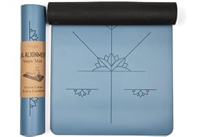 Myga Extra Large Yoga Mat with Alignment Lines – 6mm Thick Non-Slip Yoga Mat for Pilates & Fitness – Eco-Friendly, Durable & Sweat-Resistant for Home & Gym – 195x68cm