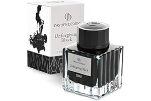 Dryden Designs Fountain Pen Ink Bottle Luxury Edition - Unforgiving Black - Fountain Pen Bottled Ink Compact Designed Smooth flow 50ml