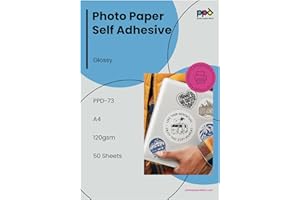 PHOTO PAPER DIRECT PPD A4 50 Fogli Di Carta Fotografica Lucida Adesiva Per Stampanti Ad Inchiostro, 120g - PPD-73-50
