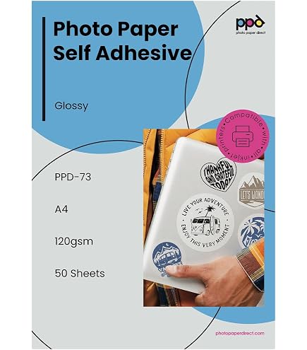 PPD 100 Feuilles Papier Photo Brillant A3 180g - Jet D'Encre Haute Résolution, Séchage Instantané PPD-41-100