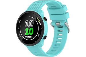 Wownadu 20mm Bracelet Compatible pour Garmin Forerunner 245 55 165 645 158 Bracelets de Remplacement Libération Rapide en Silicone Strap Femme Homme, Accessoires (Pas de Tracker)