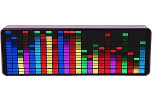 CRYFOKT Analizzatore di Spettro Audio, 384 LED 1624RGB Spettro Musicale LED Colorato Orologio Elettronico Controllo Vocale Ritmo Luce Equalizzatore Grafico Digitale Equalizzatore Stereo