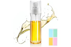 FISYNUG Spruzzatore per olio da 200 ml, regolabile, per friggitrice ad aria, dispenser di olio con adesivi, spray per aceto, per cucina, insalata, grigliare