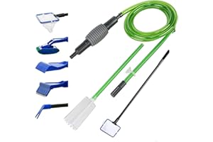 Kvittra Gravel Cleaner Kit, Fish Tank Cleaning Kit (6 in 1), Aquarium Gravel Vacuum Gravel Cleaner with Algae Scraper, Water Flow Controller and Extendable Pipe for Quick Water Changing