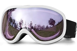 SPOSUNE OTG Ski Goggles - Over Glasses Snow Snowboard Goggle with Anti fog Dual lens for Men Women Youth Kids Skiing Skating Snowmobile, Windproof UV400 Protection Winter Sports Protective Glasses