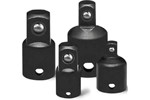 GCQ Impact Socket Adapter and Reducer Set, Use with Impact Wrenches and Drills in Auto and Impact Driver Construction Work, 4 Piece - (3/8in. to 1/4) (1/2in. to 3/8) (3/8in. to 1/2) (1/4in. to 3/8)
