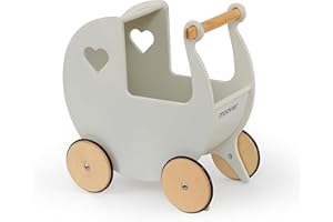 Moover MVPRAMOW Coloured Wooden Pram-Off White