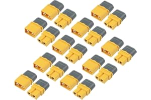 Youme Power Amass 10 Pares de conectores XT60H (actualización XT60) conectores de bala Macho hembra enchufes de alimentación Con vaina para batería RC Lipo RC aviones coches ESC cargador Plomo