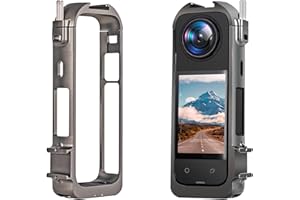 NUHFUFA Custodia con lunetta in metallo per X4, gabbia protettiva in lega di alluminio compatibile con action camera panoramica X4