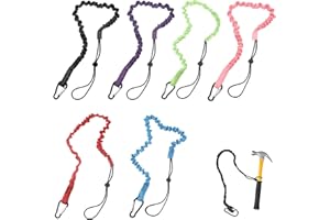 CHENGCKJ Smycz zabezpieczająca przed upadkiem, 6 sztuk, z karabińczykiem, wysuwana linka narzędziowa, zabezpieczenie przed upadkiem, linka zabezpieczająca