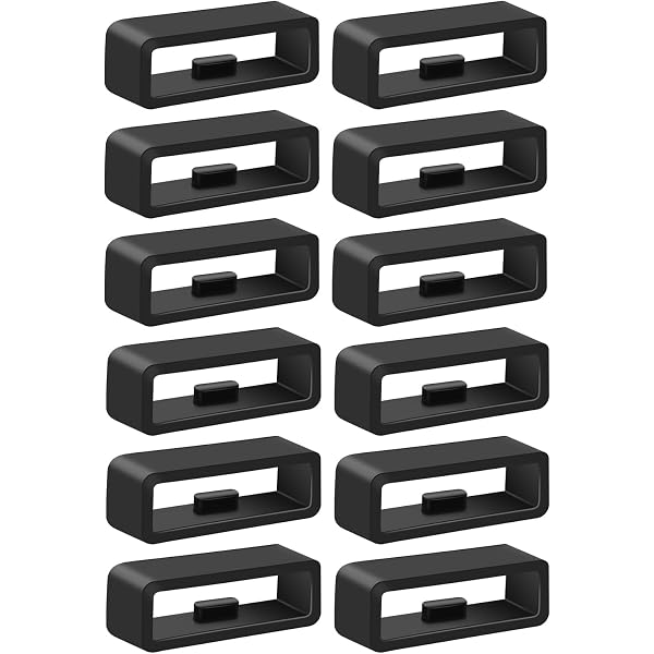 Band keepers compatibile con Garmin Instinct 2 3/Vivoactive 4/Venu 3 2/Foreruner 965 955 265 255/Fenix 8 7 6 5, anelli di fissaggio in silicone di sicurezza (nero, 6 pezzi