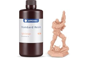 ANYCUBIC 3D Drucker Resin, UV 405nm Standard Rapid Photopolymer Resin, mit Hoher Genauigkeit und Schneller Aushärtung und Hervorragender Fließfähigkeit für den LCD DLP 3D Printer (Beige,1000g)