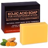 LOPHE Kojic Acid Soap, 100g Turmeric Acid Soap and Lemon | Lemon Soap with Kojic Acid, Dark Spot Remover for Face &amp; Body, Moi
