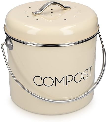 Contenitore Compost Da Cucina Gimel 3.5 L In Metallo Con Filtro Carbone - Anti Odori - Foto 4