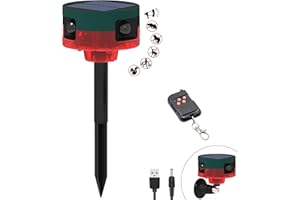 QXMH Allarme con sensore di movimento solare per esterni - Sirena ad alto volume da 129 dB, 13 tipi di suono per cani che abbaiano e allarme per spari, supporto per la registrazione (1 Pack)