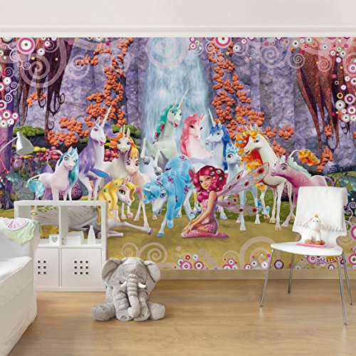Kindertapeten – Vliestapeten – Mia and Me – Mia und Onchao mit den Einhörnern von Centopia – Fototapete Breit Vlies Tapete Wandtapete Wandbild 3D Fototapete, Größe HxB: 190cm x 288cm - 2