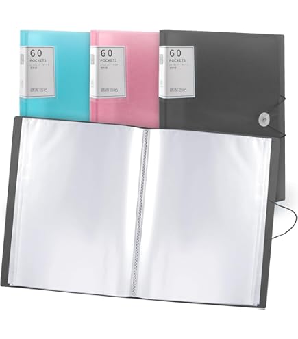 LQXZWJY Binder With Plastic Sleeves 20-Pocket (Black), Presentation