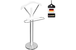 bremermann Valet de Nuit, Presse-Pantalon, Valet Discret, penderie, Tringle Blanche (Chrome)