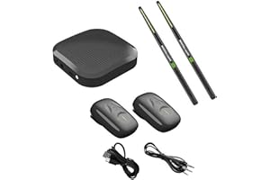 GENERIC Juego de tambor de aire virtual con baquetas y pedales Bluetooth RGB – Juego de tambor electrónico recargable portátil con detección de movimiento, instrumento de práctica divertido, regalo para niños