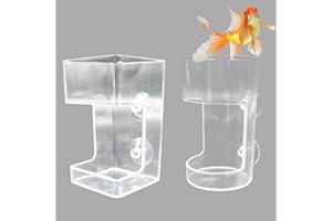 DNOIFNE 2er-Set Acryl Fütterungsstationen für Aquarien – Runde & eckige Futterhalter mit Saugnapf für Schwimmfutter und Sinkfutter