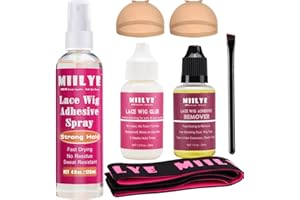 MIILYE wig Lace Spray for Front Lace Wig Set | Adhesive & Cleaner Kit, White