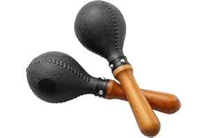 MUSFUNNY Percussion Maracas Shakers Rattles Sand Hammer Percussion Instrument with ABS Plastic Shells and Wooden Handles for Live Performances and Recording Sessions (Black)