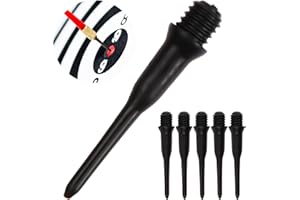 100 Pointes de Fléchettes en Plastique Souples Pointes de Fléchettes Professionnelles 2BA Noires