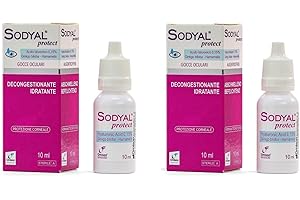 Sodyal Protect - Decongestionante e Lubrificante. Gocce oculari con Acido ialuronico, Ginkgo biloba ed Hamamelis. Protezione Corneale - Bipack 2x10 ml