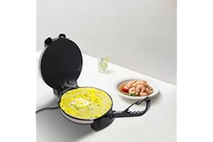 DEEDUUD Tortilla Presse 25cm Edelstahl Roti Maker Doppelseitige Heizung Antihaft-Kochplatte Taco Presse für Häuser Restaurant Dessertgeschäfte Frühstücksgeschäfte