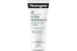 ‎NEUTROGENA Neutrogena Ultra reichhaltige Fußcreme, nicht fettende Fußpflege Creme mit 40Prozent Glycerin + Bisabolol, schnell einziehende Feuchtigkeitscreme für trockene und beanspruchte Füße 100 ml