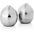finality Lemon Shaped Stainless Salt & Pepper Shakers Set, Refillable Stainless Steel Salt Pepper Container Spice Shakers, Salt and Pepper Sprinkler Set of 2 Each for Home Kitchen, Restaurant, Picnic